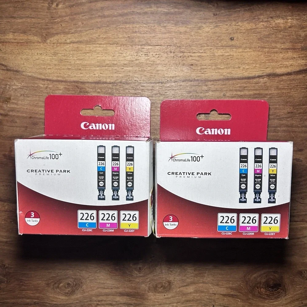 Genuine OEM Canon Tri Pack 4547B005AA 226 Yellow Magenta Cyan (2) For MG8120